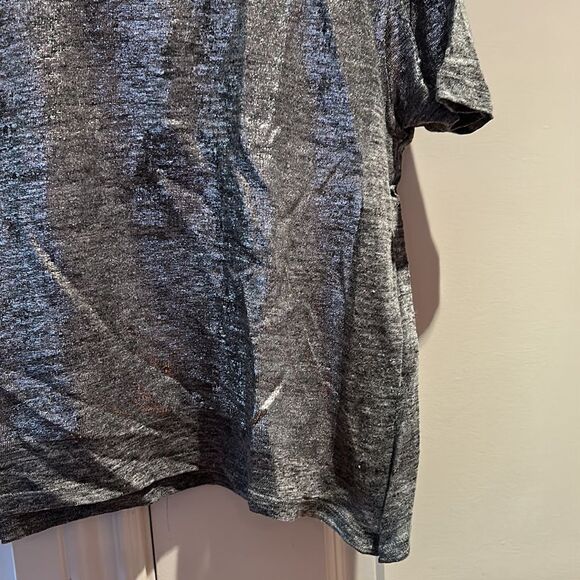 🎀Sandro metallic silver linen t shirt size 2 small euc - Picture 3 of 10
